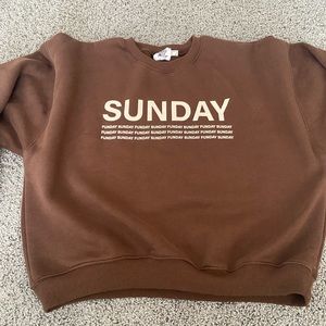 SUNDAY FUNDAY SWEATSHIRT BROWN NWT